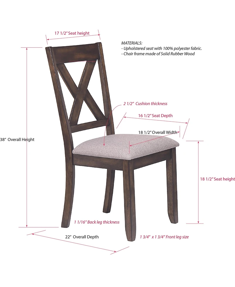 Kings Brand Furniture Set of 2 Dining Chairs