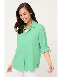 Olsen Women's Linen Blend Shirt