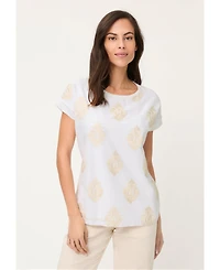 Olsen Women's Ornamental Embroidered T-Shirt