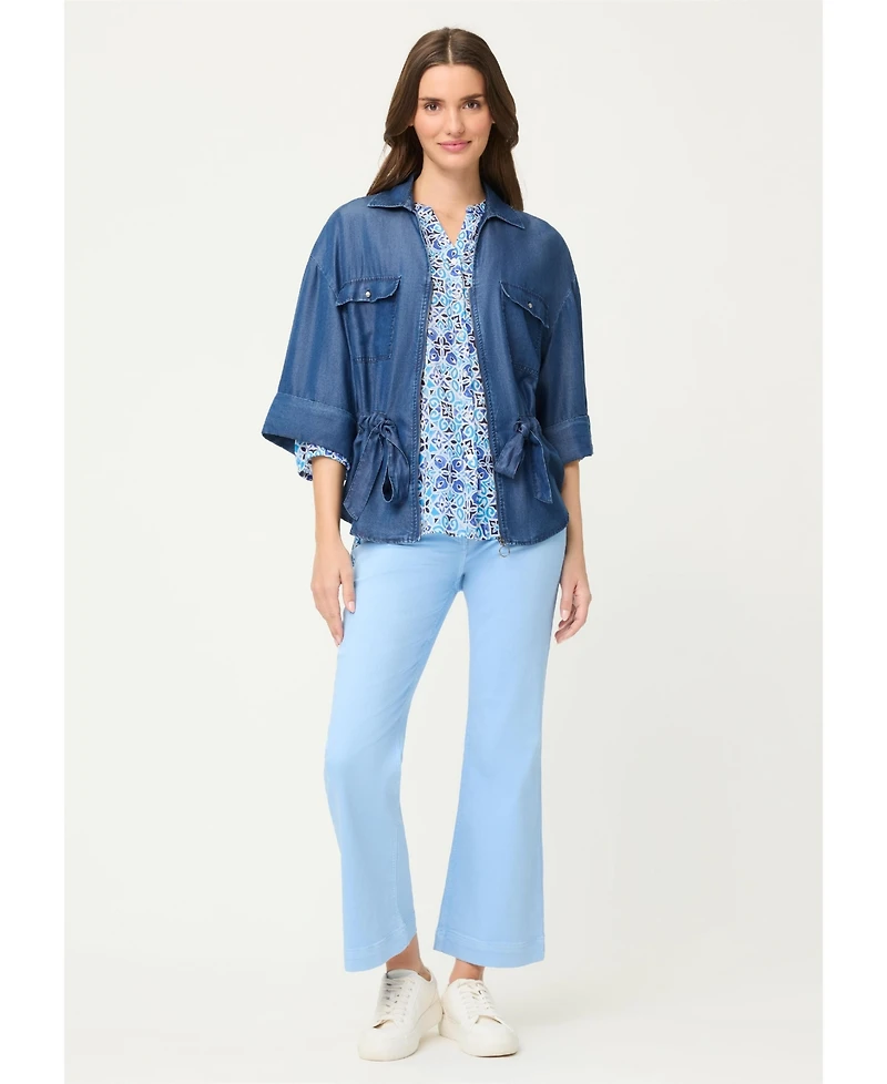 Olsen Women's Panneaux Tile Print Tunic Shirt