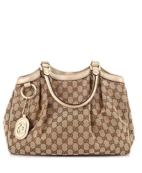 Pre-Owned Gucci Medium Sukey Tote Gg Canvas with Leather