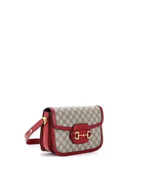 Pre-Owned Gucci Small Horsebit 1955 Shoulder Bag Gg Coated Canvas with Leather