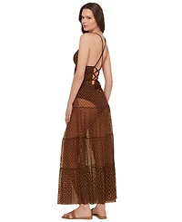 Steve Madden Women's Mesh Tiered Maxi Swim Cover-Up Skirt