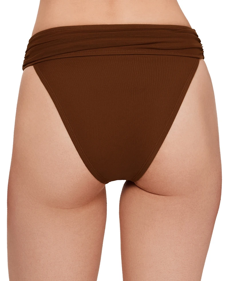 Steve Madden Women's High-Leg Ruched Band Swim Bottoms