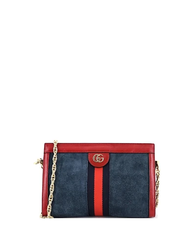 Pre-Owned Gucci Small Ophidia Chain Shoulder Bag Suede