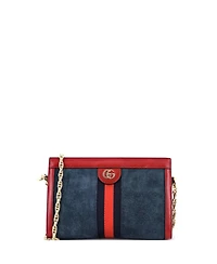 Pre-Owned Gucci Small Ophidia Chain Shoulder Bag Suede