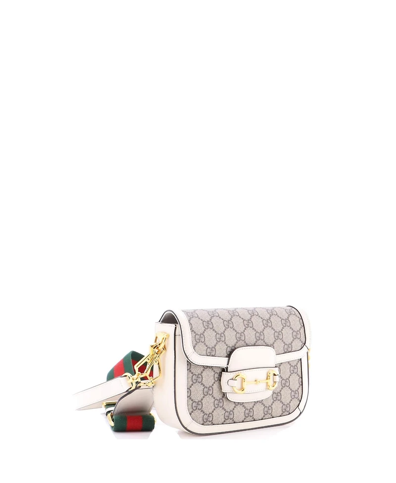 Pre-Owned Gucci Mini Horsebit 1955 Shoulder Bag Gg Coated Canvas with Leather