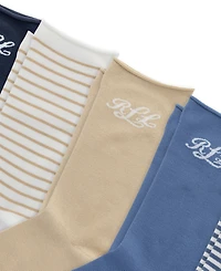 Lauren Ralph Lauren Women's Script Roll-Top Socks, 6-Pack