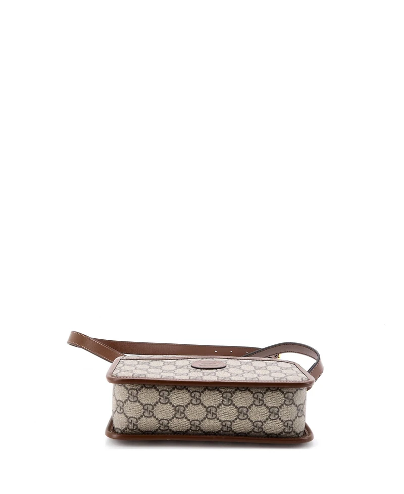Pre-Owned Gucci Mini Interlocking G Patch Camera Bag Gg Coated Canvas