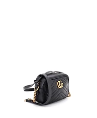 Pre-Owned Gucci Mini Gg Marmont Shoulder Bag Matelasse Leather