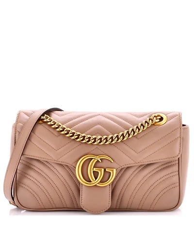 Pre-Owned Gucci Gg Marmont Flap Bag Matelasse Leather