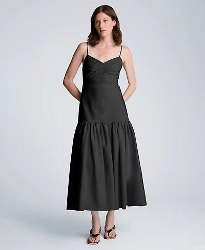 Kenneth Cole Women's Sweetheart Neck Bubble Flounce Midi Dress