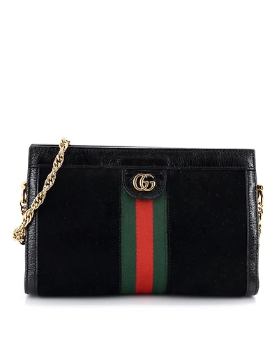 Pre-Owned Gucci Small Ophidia Chain Shoulder Bag Suede