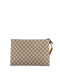 Pre-Owned Gucci Neo Vintage Wristlet Pouch Gg Coated Canvas