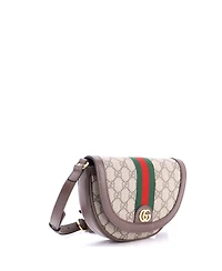 Pre-Owned Gucci Mini Ophidia Curved Flap Shoulder Bag Gg Coated Canvas