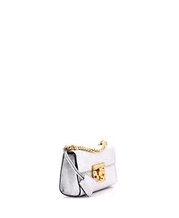 Pre-Owned Gucci Small Padlock Shoulder Bag Textured Metallic Leather