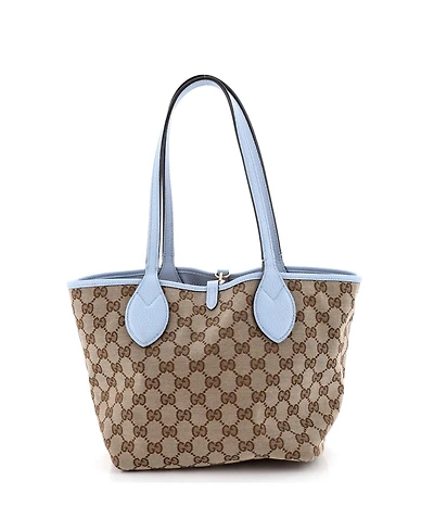 Pre-Owned Gucci Small Reversible Totissima Shopping Tote Leather and Gg Canvas