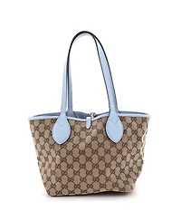 Pre-Owned Gucci Small Reversible Totissima Shopping Tote Leather and Gg Canvas