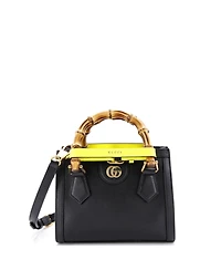 Pre-Owned Gucci Mini Diana Nm Bamboo Handle Tote Leather