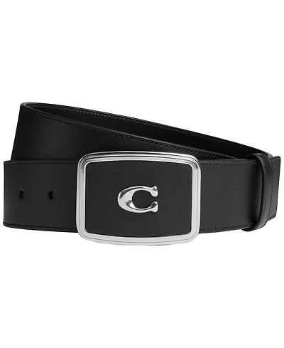Coach Men's Signature Plaque Belt