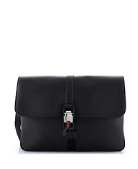 Pre-Owned Gucci Web Buckle Wristlet Briefcase Leather