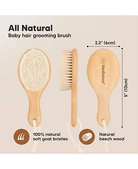 KeaBabies Baby Hair Brush Petite, Oval Cradle Cap Brush, Soft Baby Brush for Infant, Newborn Hairbrush for Girls, Boys, Baby Scalp Brush