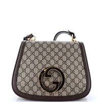 Pre-Owned Gucci Medium Blondie Nm Top Handle Bag Gg Coated Canvas