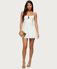 Edikted Women's Kaira Eyelet Boned Mini Dress