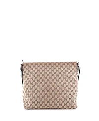 Pre-Owned Gucci Medium Front Pocket Web Messenger Gg Canvas