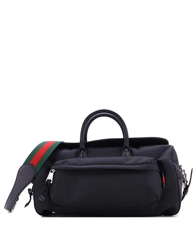 Pre-Owned Gucci Medium Convertible Front Pocket Duffle Bag Nylon