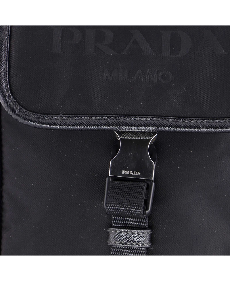 Pre-Owned Prada Logo Buckle Messenger Bag Nylon