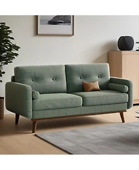 gaomon 65" Loveseat Sofa, Linen 2-Seater Couch with Pillows and Tufted Design