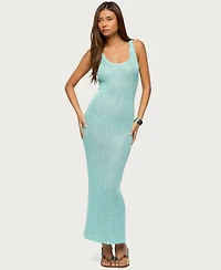 Edikted Women's Abby Sequin Sheer Knit Maxi Dress