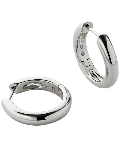 Ana Luisa Giulia Medium Rhodium-Plated Hoop Earrings