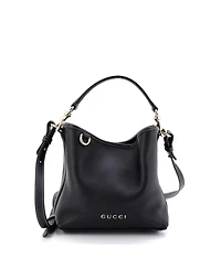 Pre-Owned Gucci Small Emblem Bucket Bag Leather