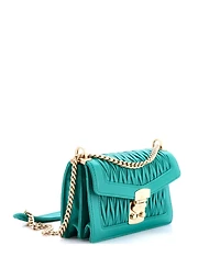 Pre-Owned Miu Miu Medium Flap Lock Shoulder Bag Matelasse Leather