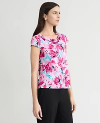 Kasper Women's Printed Cowlneck Top