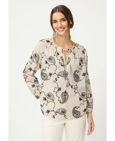 Olsen Women's Embroidered Tunic Blouse
