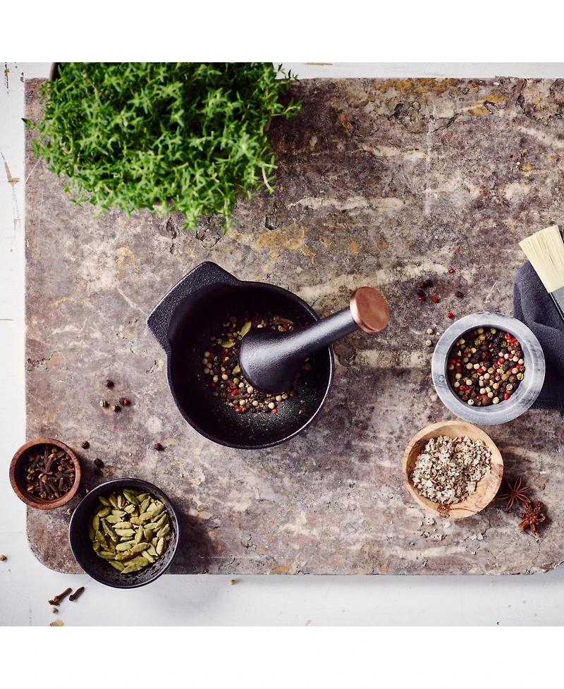 Alva Nori Enameled Cast Iron Mortar & Pestle Set - 2C Capacity