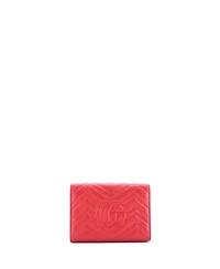 Pre-Owned Gucci Mini Gg Marmont Chain Wallet Matelasse Leather