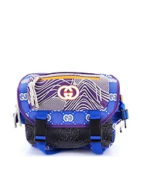 Pre-Owned Gucci Buckle Flap Chest Strap Backpack Gg Fabric with Rubber