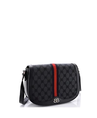 Pre-Owned Gucci Medium x Balenciaga The Hacker Project Flap Messenger Bag Bb Canvas