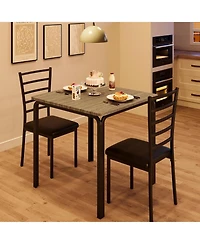 gaomon Dining Table for 2, Small Square kitchen Dinner Table Set for 2,Space Saving Wood Modern Dinette With Upholstered,Dining Room Furniture