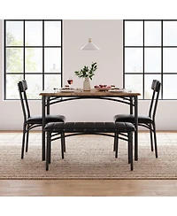 gaomon Dining Table Set for 4, Kitchen Table with Upholstered Bench and 2 Chairs, Kitchen Table and Chairs Set, for Small Space, Apartment