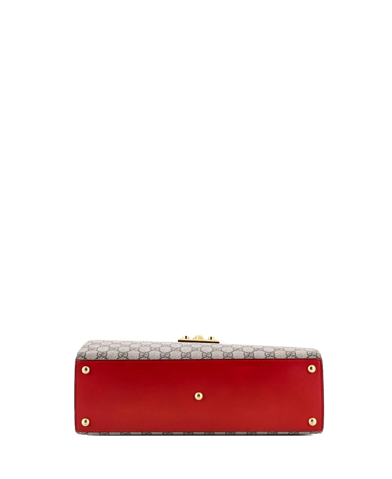 Pre-Owned Gucci Medium Padlock Top Handle Bag Gg Coated Canvas and Leather
