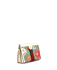 Pre-Owned Gucci Small Ophidia Chain Shoulder Bag Flora Gg Coated Canvas