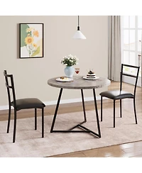 gaomon Dining Table Set for 2, Kitchen Table and Chairs for 2 with Upholstered Chairs, 3 Piece Dining Room Table Set, Round Kitchen Table Set