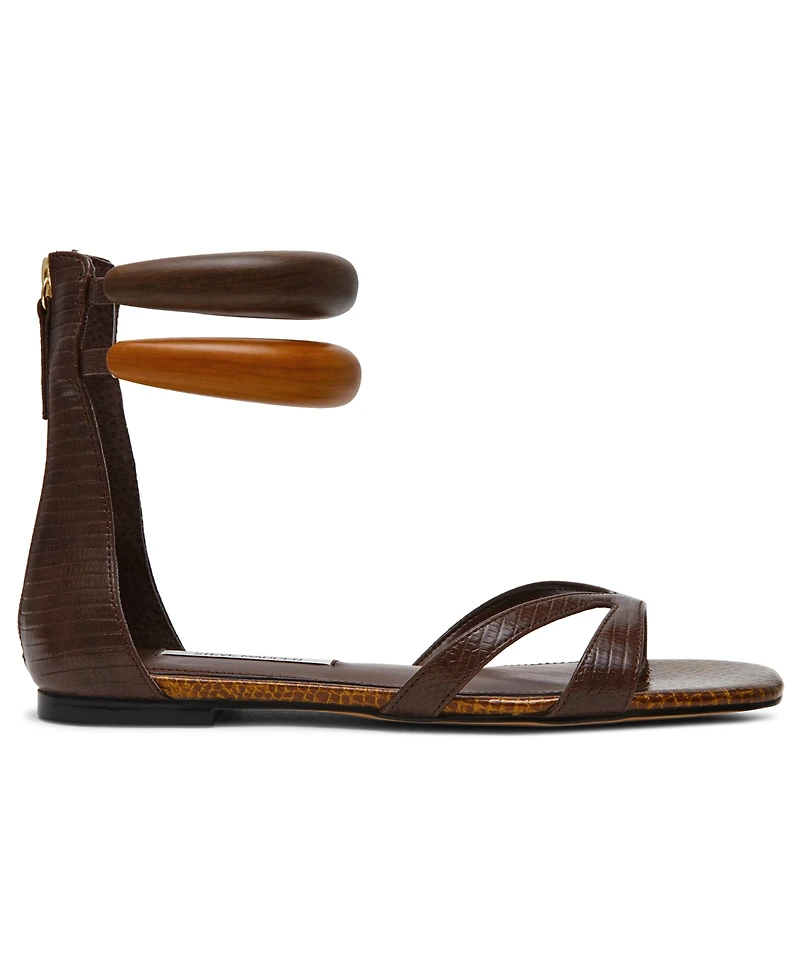 Steve Madden Women's Olivia Embellished Bangle Full Zip Flat Sandals