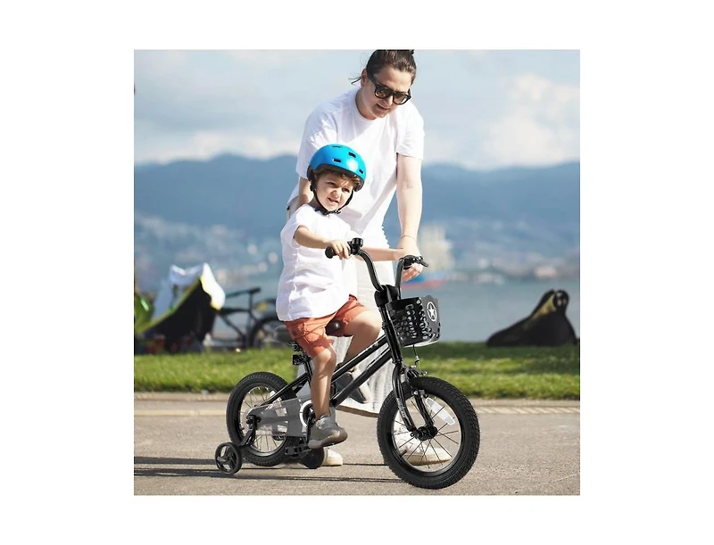 Hongge Kids Bike with Basket and Training Wheels-4-5 Years