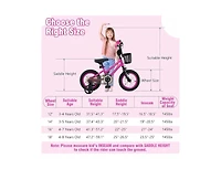 Hongge Kids Bike Adjustable Bicycle with Front Basket